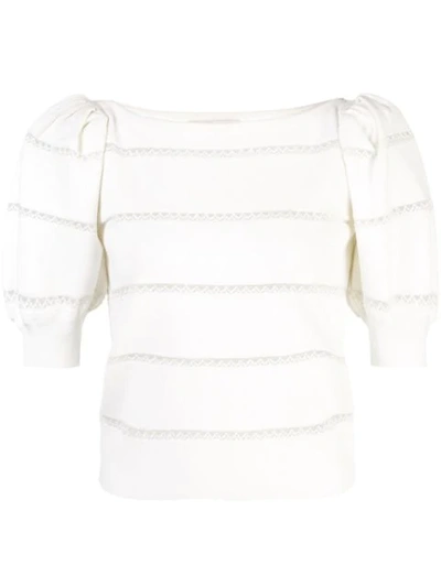 Shop Alice And Olivia Lavona Lace Insert Top In White