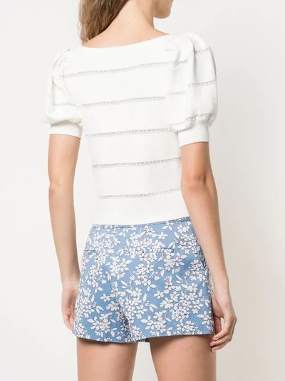 Shop Alice And Olivia Lavona Lace Insert Top In White