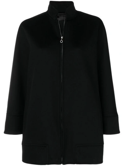 Shop Alberto Biani Zip Oversized Jacket In Black