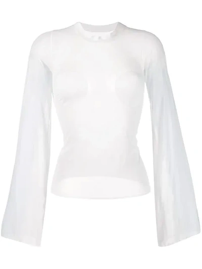 Shop Courrèges Wide Sleeve Top - White