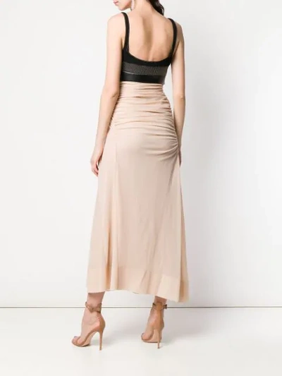 Shop Mugler Two Tone Midi Dress In 3507 Blush