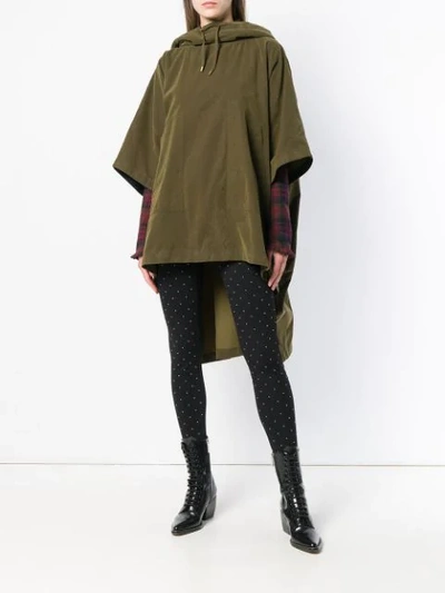 Shop Philosophy Di Lorenzo Serafini Hooded Poncho In Green