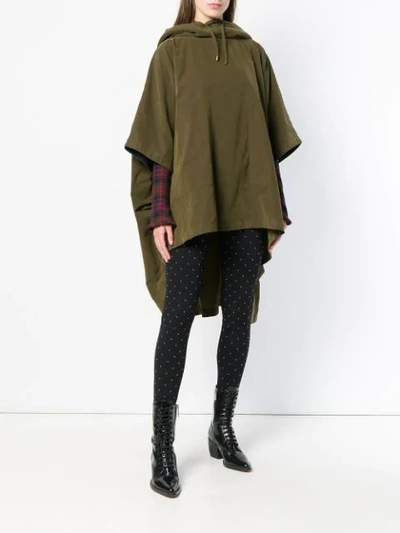 Shop Philosophy Di Lorenzo Serafini Hooded Poncho In Green