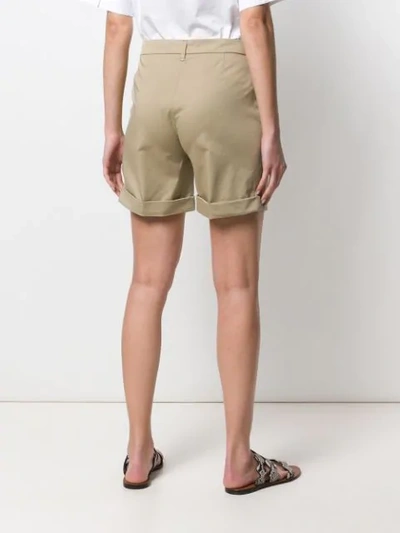 Shop Fay Double Pleat Shorts In Neutrals
