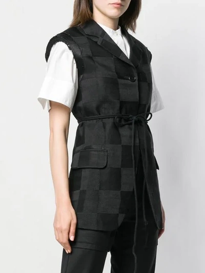 Shop Ann Demeulemeester Checkerboard Gilet - Black