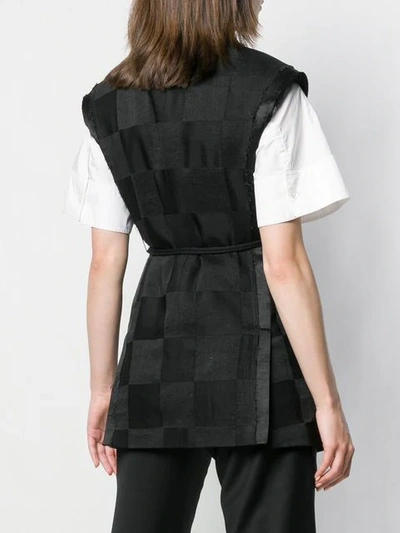 Shop Ann Demeulemeester Checkerboard Gilet - Black