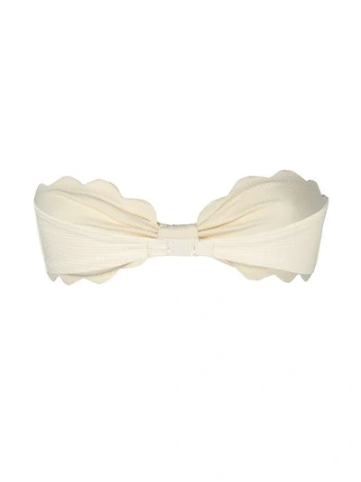 Shop Marysia Scalloped Bikini Top In White