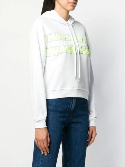 Shop Mcq By Alexander Mcqueen Embroidered Logo Hoodie In 9000 White