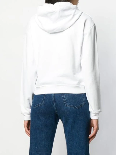 Shop Mcq By Alexander Mcqueen Embroidered Logo Hoodie In 9000 White