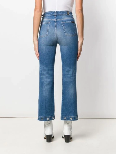 Shop 7 For All Mankind Cropped Bootcut Jeans In Blue