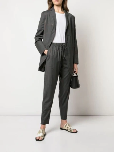 Shop Fabiana Filippi Mid-length Blazer In Grey