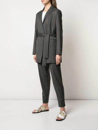 Shop Fabiana Filippi Mid-length Blazer In Grey