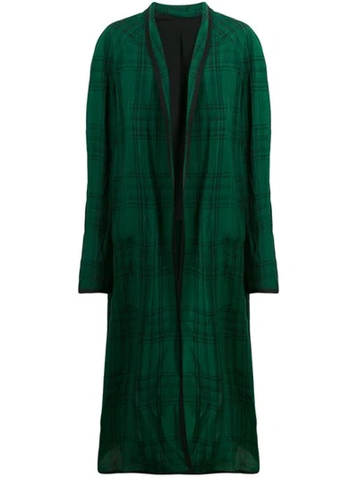 HAIDER ACKERMANN CHECK DUSTER COAT - 绿色