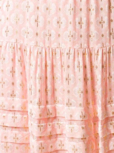 Shop Temperley London Suki Tiered Midi Skirt - Pink