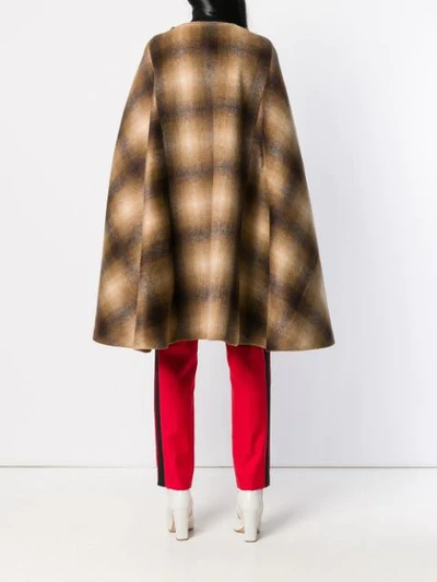 Shop N°21 Hooded Cape Coat In Brown