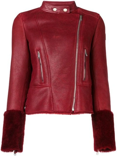 Shop Belstaff Shearling Lined Jacket In Red