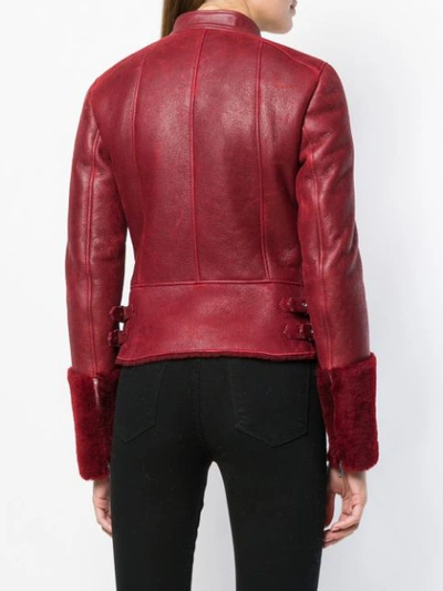 Shop Belstaff Shearling Lined Jacket In Red
