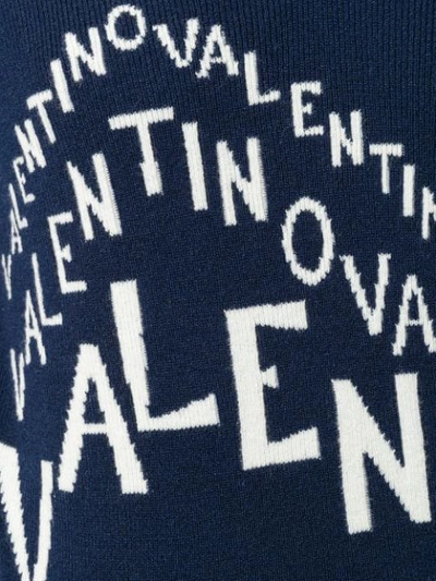 Shop Valentino Emblazoned Logo Jumper In Blue