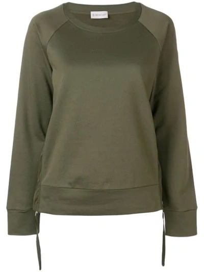 Shop Moncler Drawstring Sweatshirt In Green