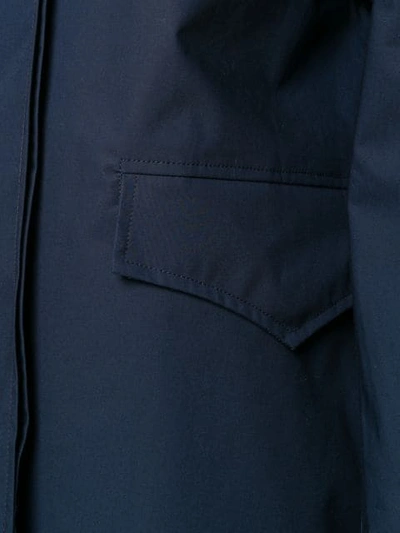 Shop Aspesi Classic Hooded Coat In Blue