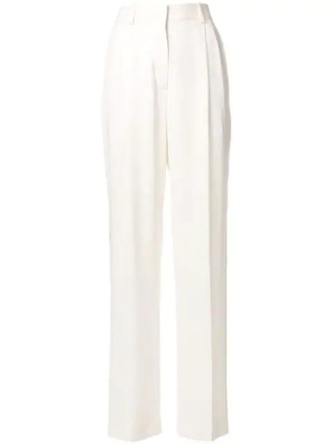 white high waisted pleated pants