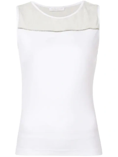 Shop Fabiana Filippi Sleeveless Fitted Top In White