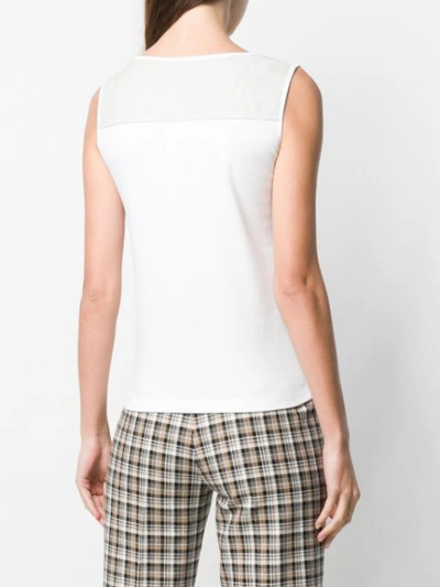 Shop Fabiana Filippi Sleeveless Fitted Top In White