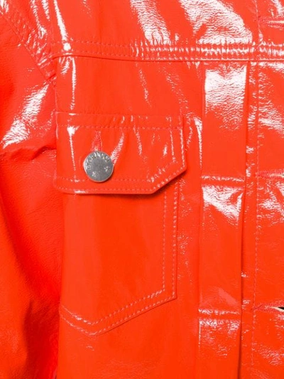 Shop Fiorucci Berty Vinyl Crop Jacket In Orange
