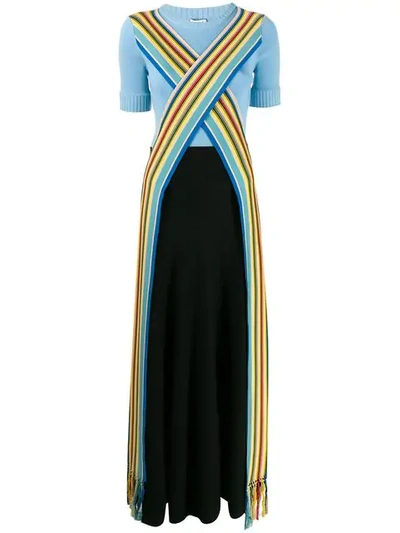 Shop Loewe Striped Detail Dress - Blue