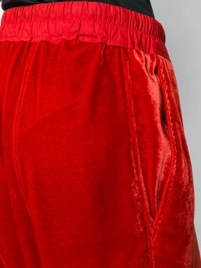 Shop Rick Owens Cropped Track Pants In Red