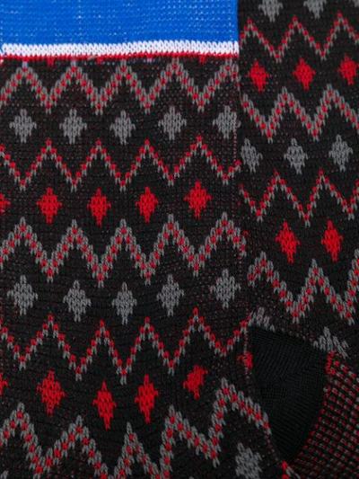 Shop Prada Geometric Pattern Socks In Black