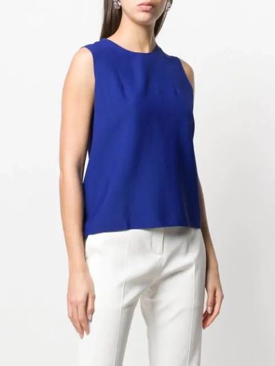 Shop Maison Rabih Kayrouz Gathered Back Tank Top In Blue