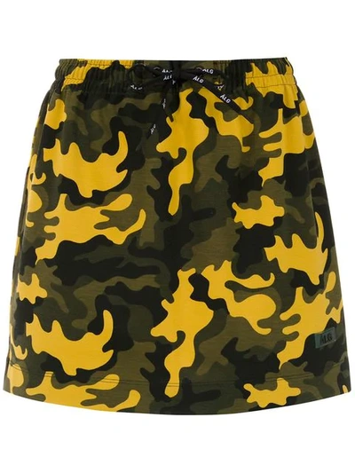 Shop Àlg Camouflage Print Skirt In Yellow