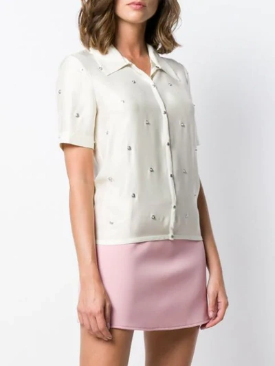 Shop Courrèges Studded Button Shirt In White