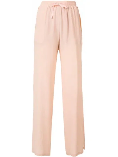 Shop Semicouture Side Slit Trousers In Pink