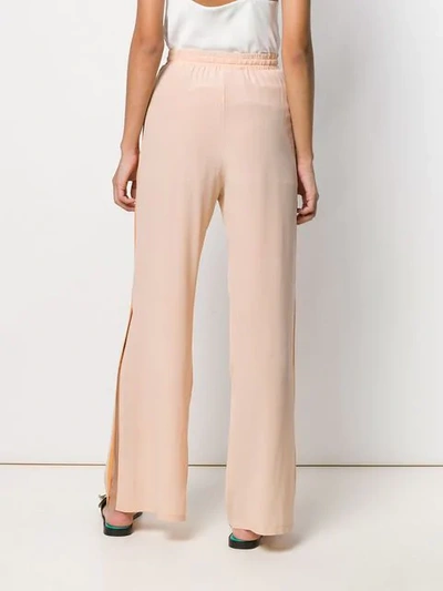 Shop Semicouture Side Slit Trousers In Pink