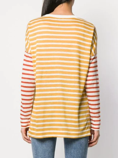 Shop Loro Piana Striped Fine Knit Sweater - Orange
