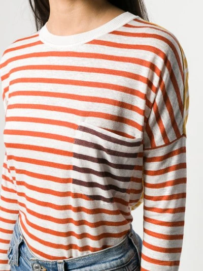 Shop Loro Piana Striped Fine Knit Sweater - Orange