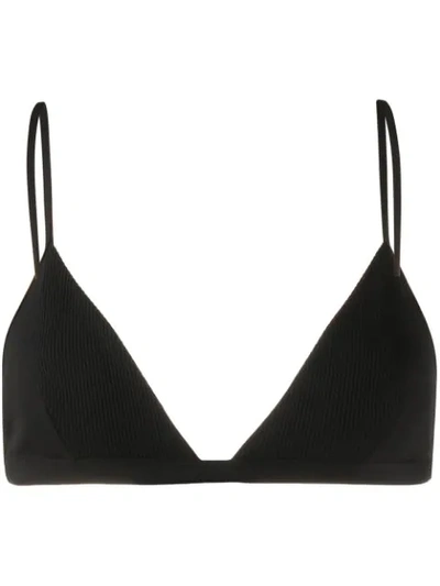 Shop Ganni Triangle Bikini Top In Black
