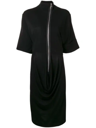 Shop Jw Anderson Zip Fitted Dress In Black