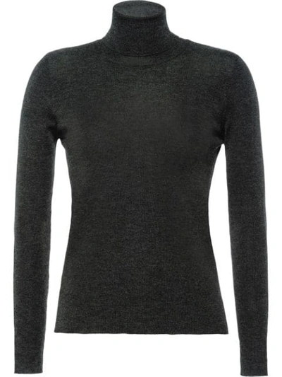 Shop Prada Turtleneck Sweater In Grey