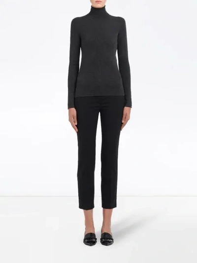 Shop Prada Turtleneck Sweater In Grey