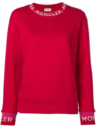 Shop Moncler Long Neckline Jumper In Red