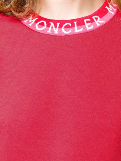 Shop Moncler Long Neckline Jumper In Red