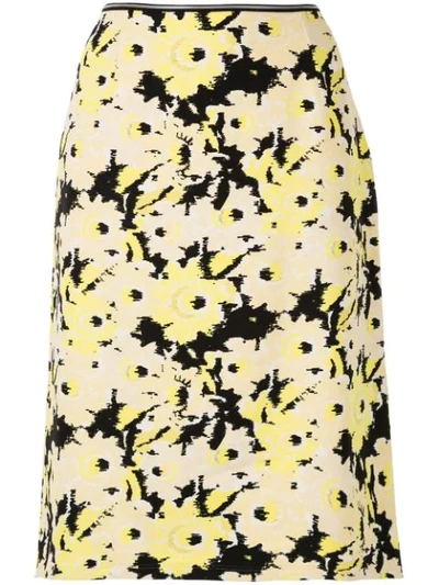 Shop Anteprima Sunflower Print Straight Skirt - Multicolour