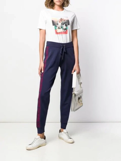 Shop Michael Michael Kors Tapered Jogging Trousers In Blue