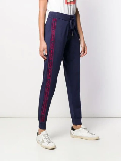 Shop Michael Michael Kors Tapered Jogging Trousers In Blue