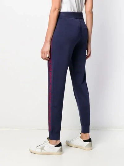 Shop Michael Michael Kors Tapered Jogging Trousers In Blue