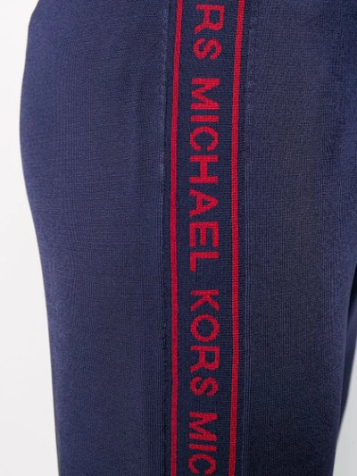 Shop Michael Michael Kors Tapered Jogging Trousers In Blue