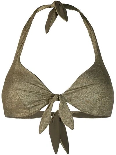 Shop Mc2 Saint Barth Camille Knotted Bikini Top In Gold